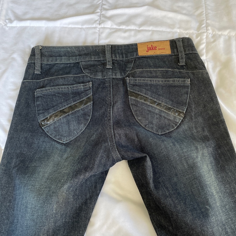 Jake Jeans “Lisa skinny jean” with side panels & black leather inserts size 9